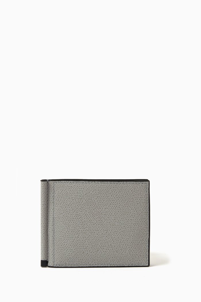 

Simple Grip Wallet in Millepunte Calfskin Leather, Grey