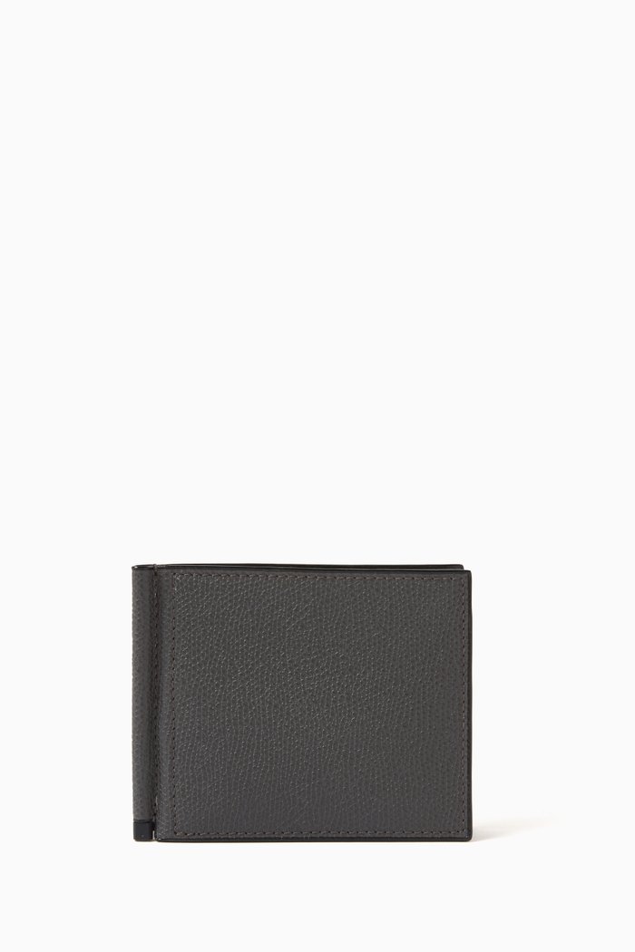 

Simple Grip Wallet in Millepunte Calfskin Leather, Grey