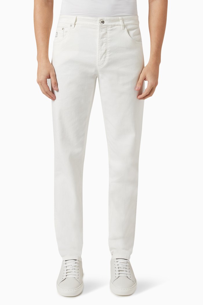 

Straight-cut Jeans in Denim, White