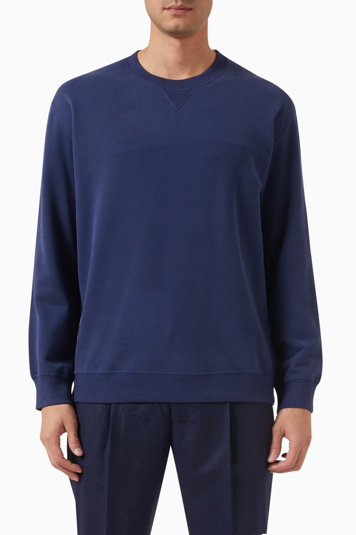 

Sweatshirt in Cotton French Terry, Blue