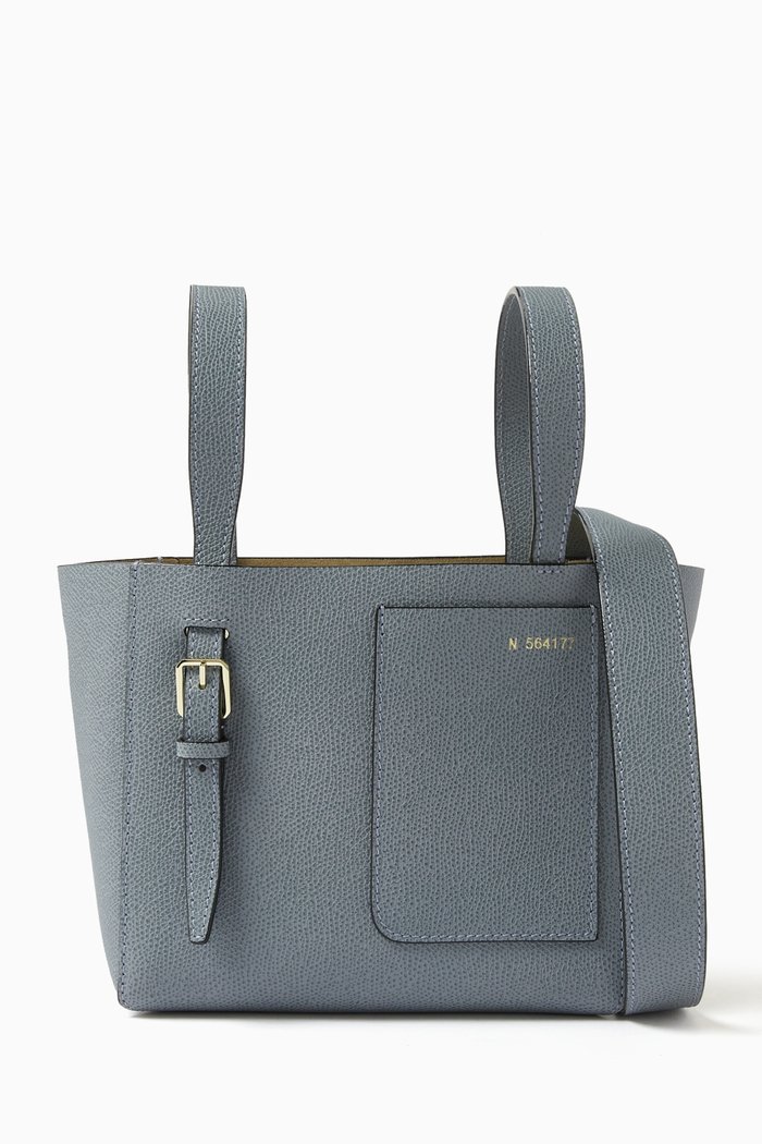 

Micro Bucket Bag in Millepunte Calfskin Leather, Blue
