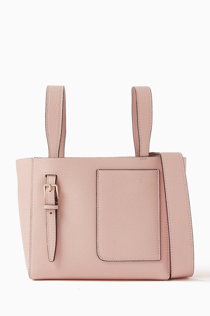 

Micro Bucket Bag in Millepunte Calfskin Leather, Pink