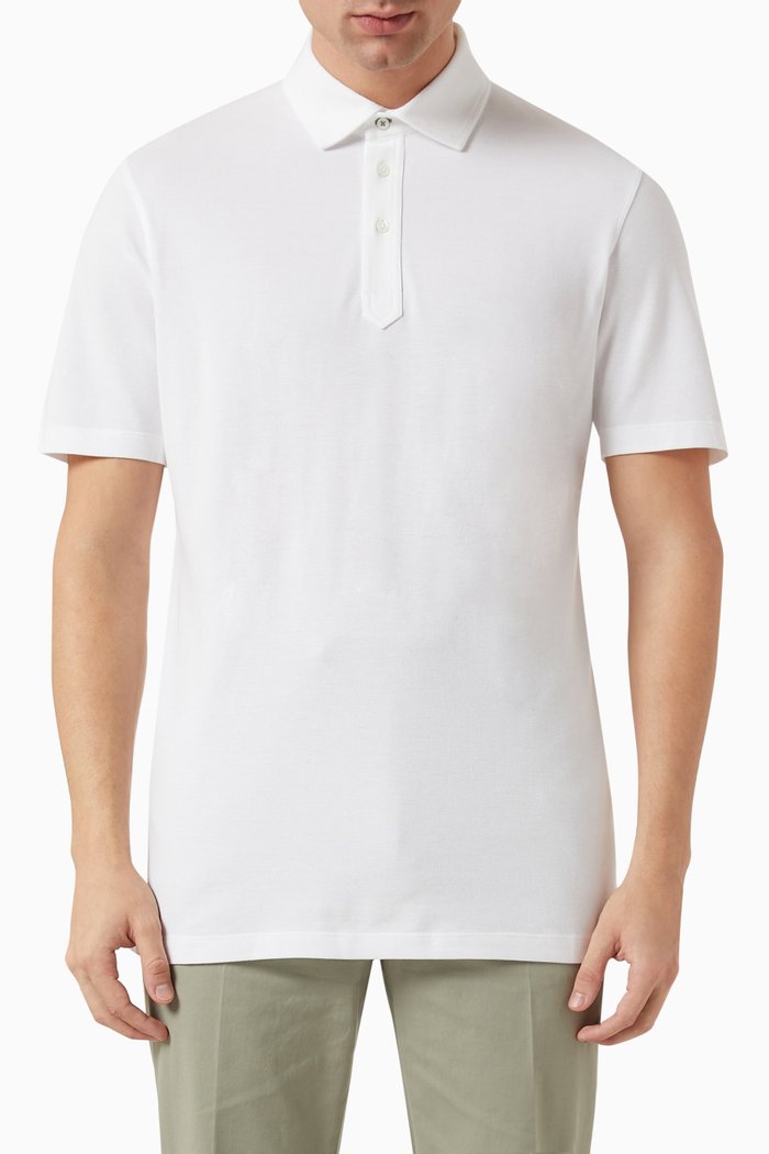 

Polo Shirt in Cotton Piqué, White