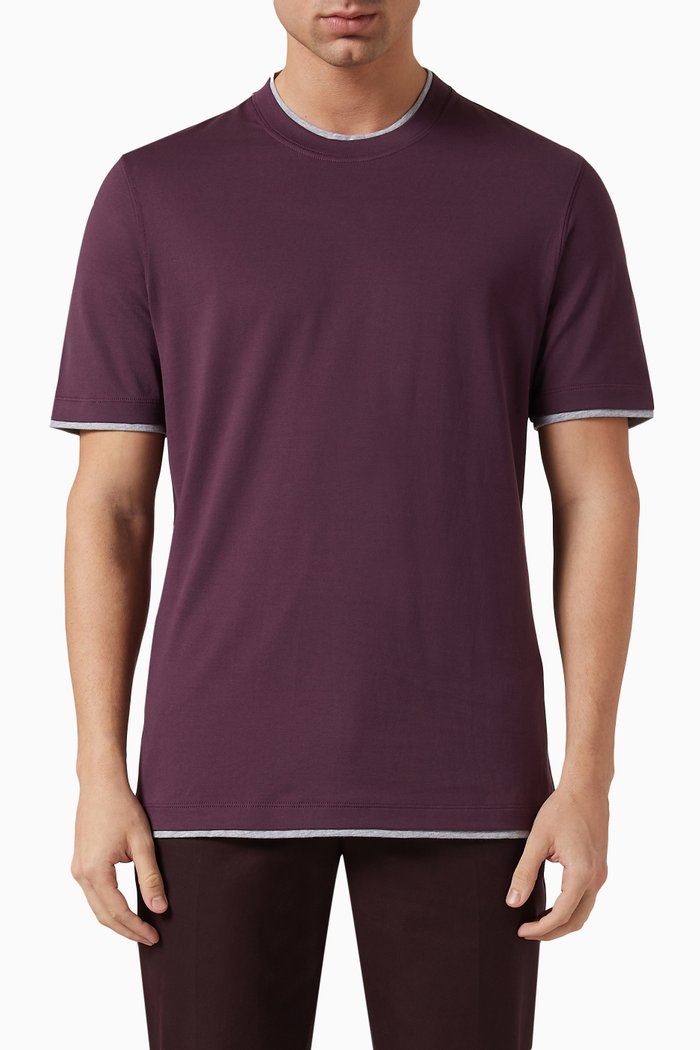 

T-shirt in Cotton Jersey, Purple