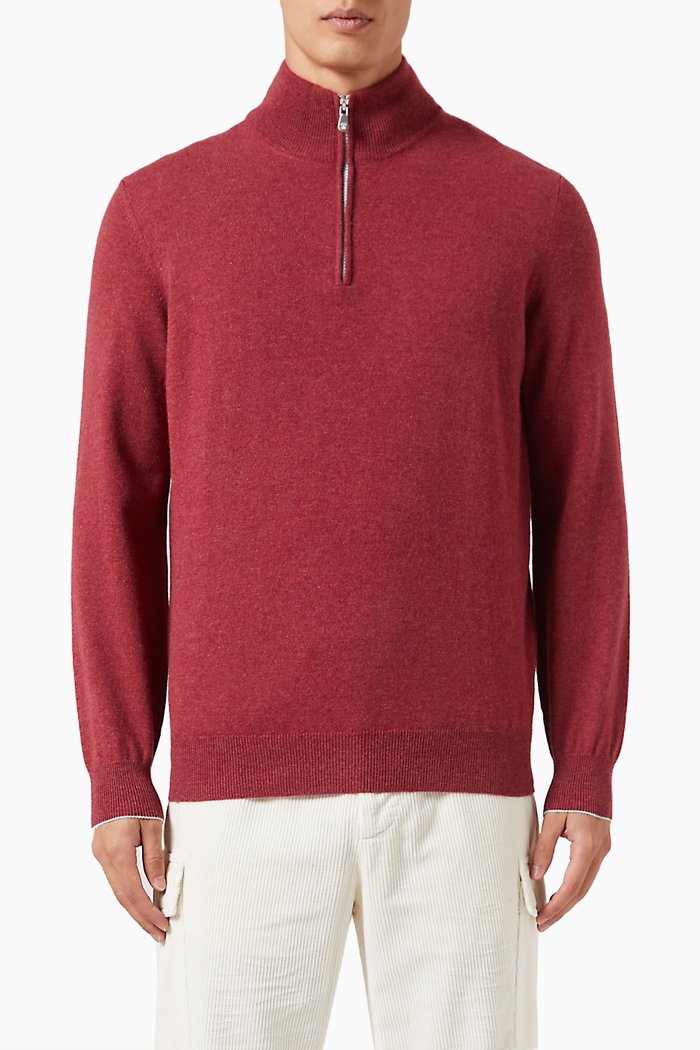 

Turtleneck Sweatshirt in Cashmere, Red