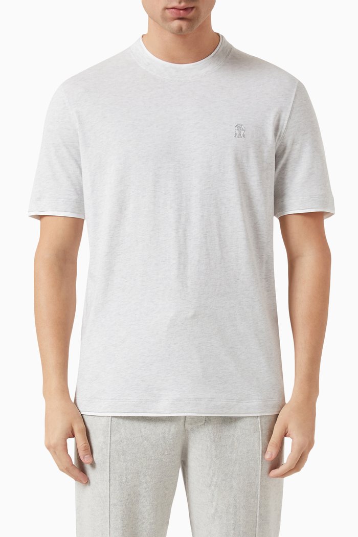 

Logo T-shirt in Cotton Jersey, Grey