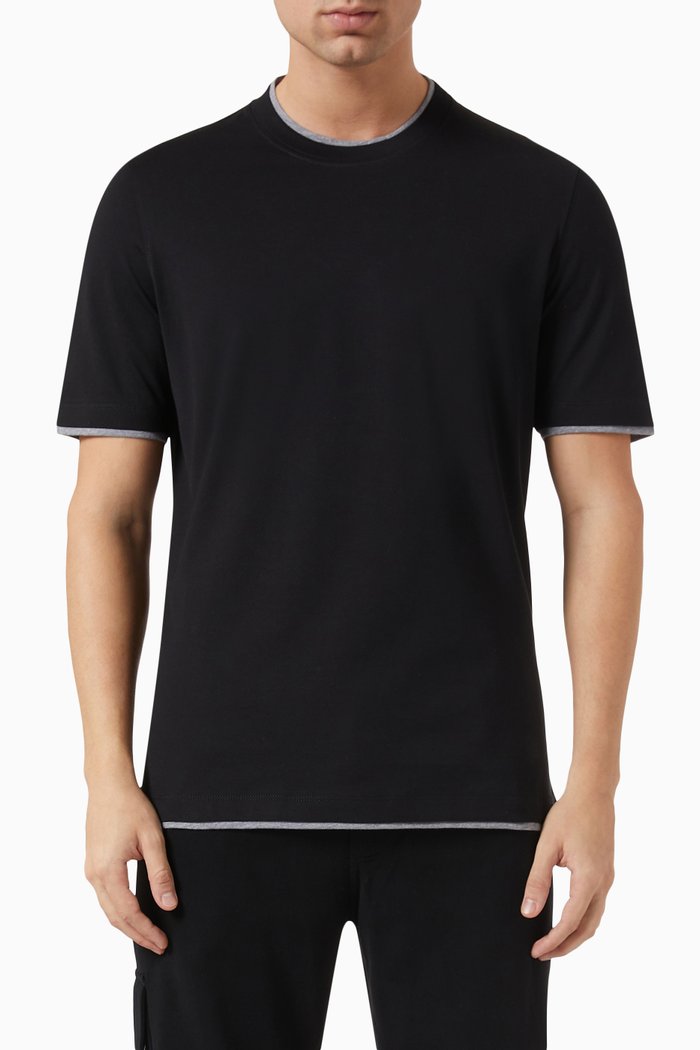 

T-shirt in Cotton Jersey, Black