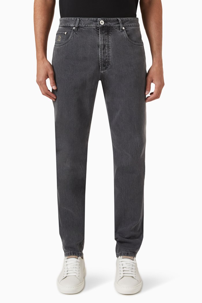 

Straight Leg Jeans in Denim, Grey