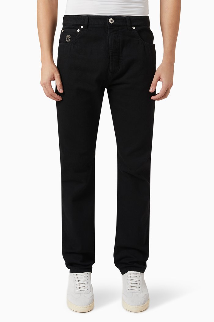 

Slim-fit Jeans in Denim, Black