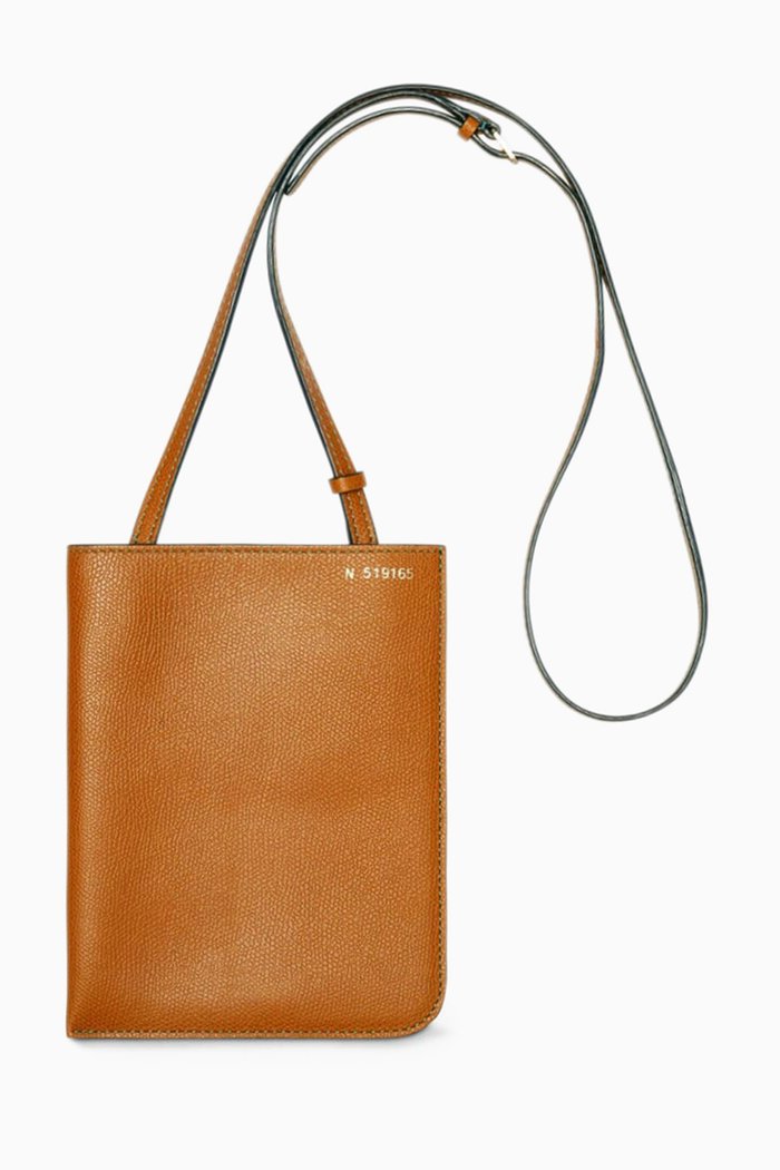 

Crossbody Soft Document Holder in Millepunte Calfskin Leather, Brown
