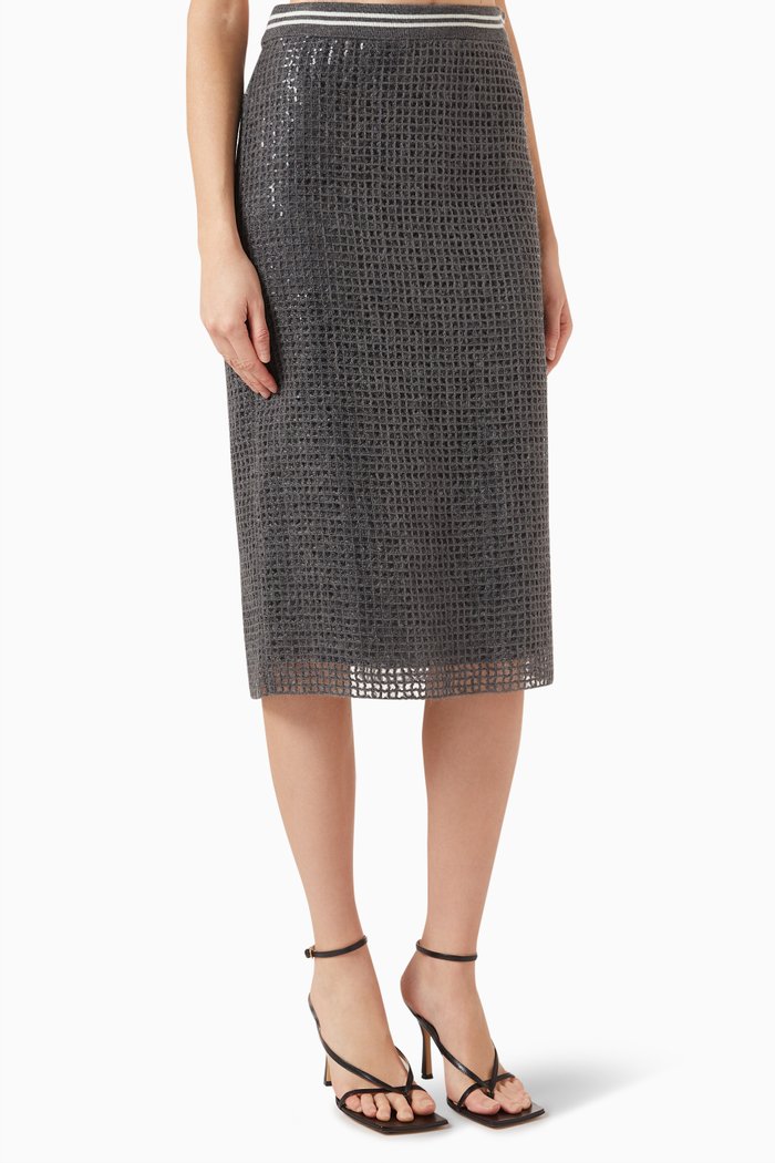 

Midi Skirt in Cashmere, Grey