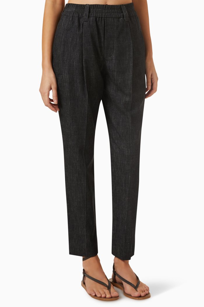 

Baggy Pants in Denim, Black