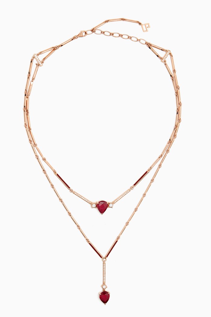

Linette Piorra Ruby & Diamond Double Choker in 18kt Rose Gold