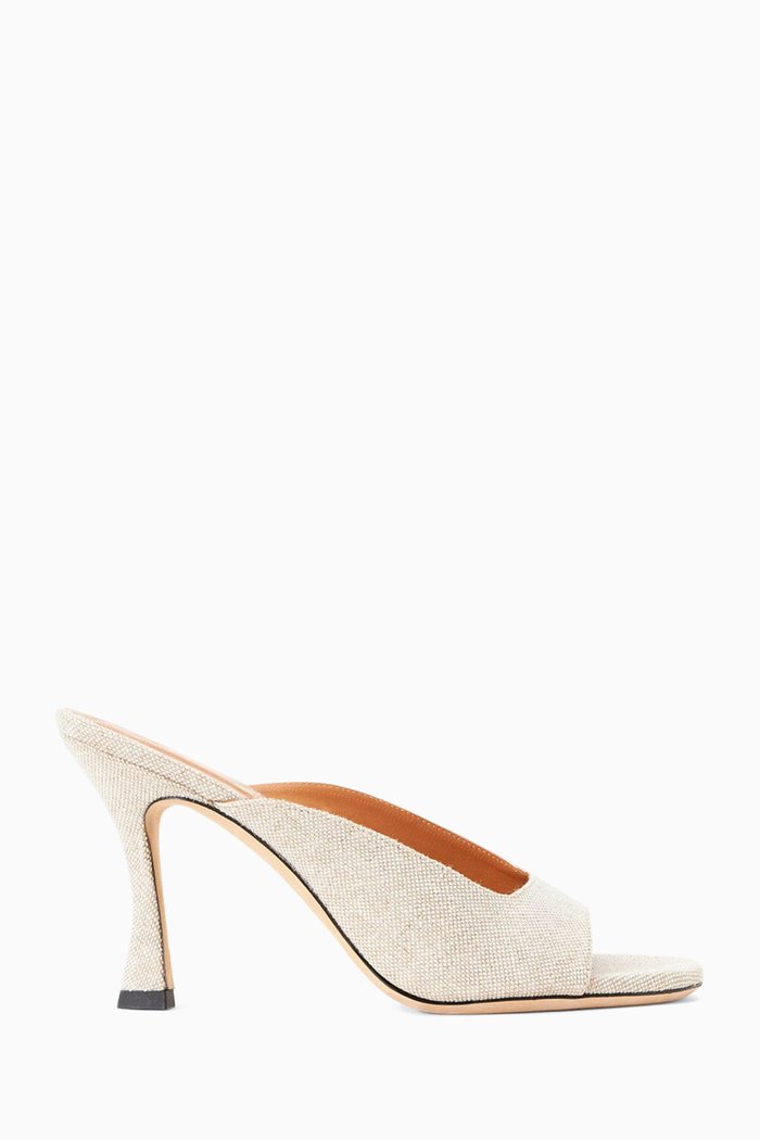 

Sylvia 95 Mules in Linen, Neutral