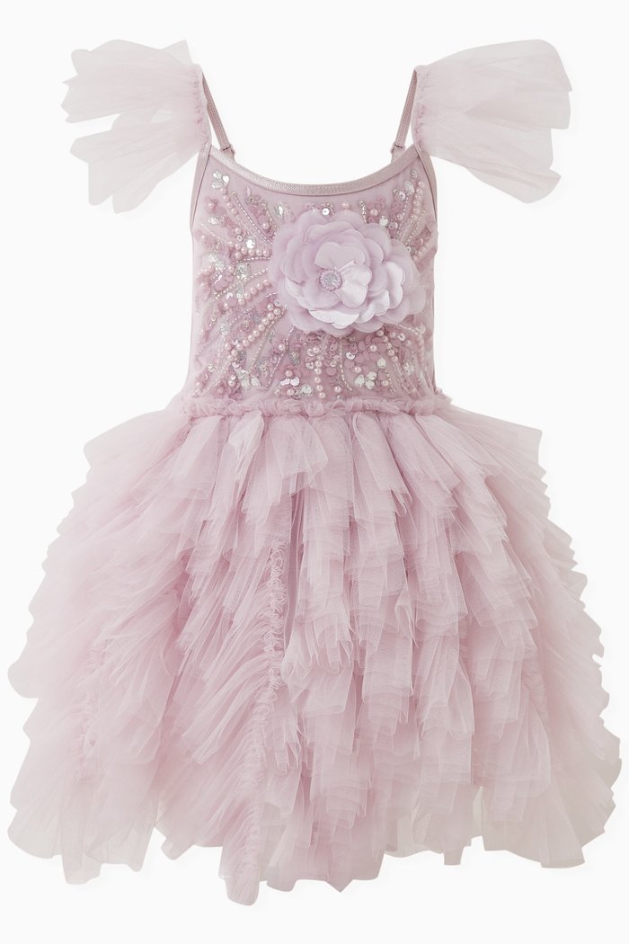 

Bébé Lotus Bloom Tutu Dress in Tulle, Purple