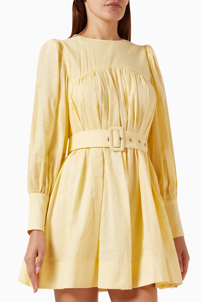 

Frutta Belted Mini Dress, Yellow