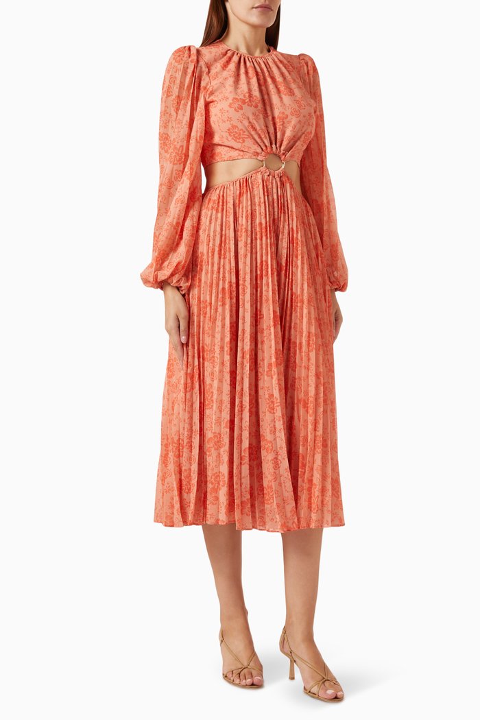 

Venice Paisley-print Midi Dress, Orange