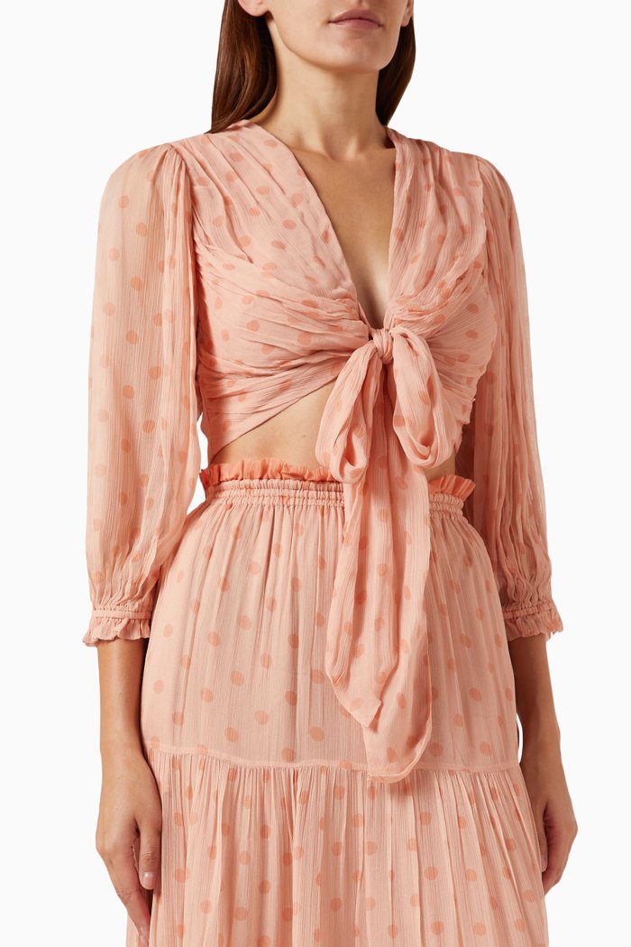 Amica Tie-knot Top, Orange