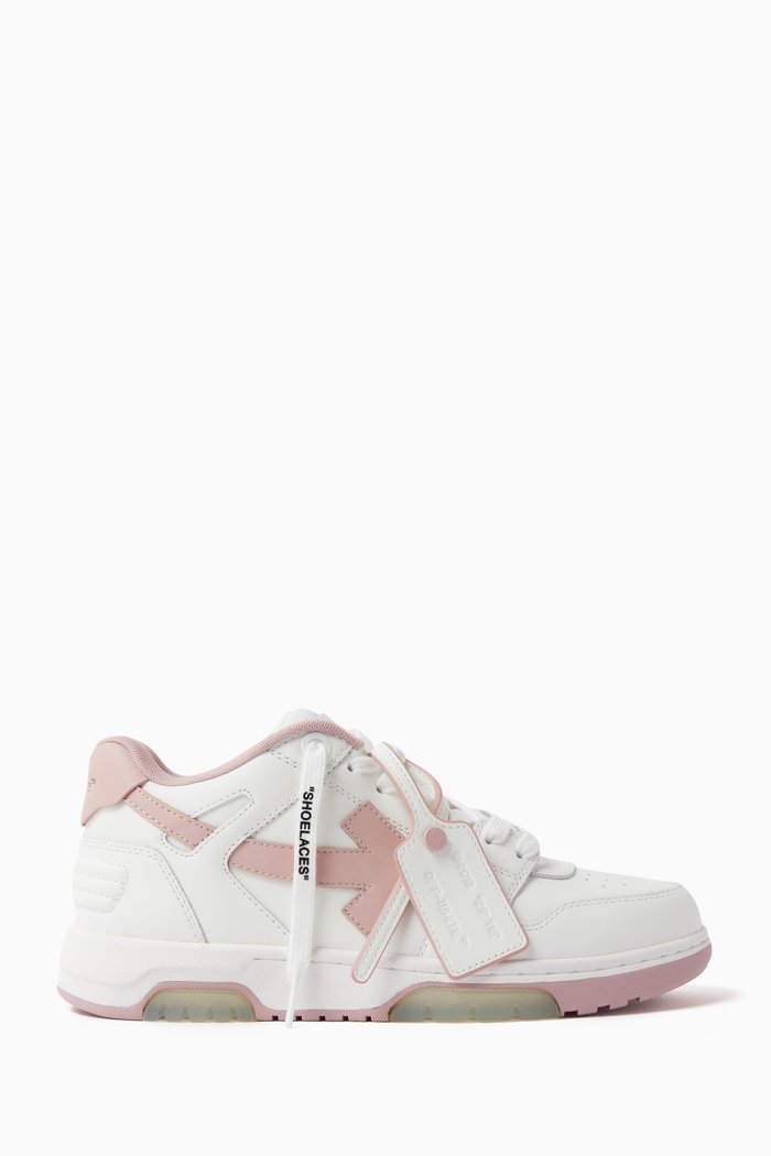 Out Of Office Low Top Sneakers in Leather, Pink