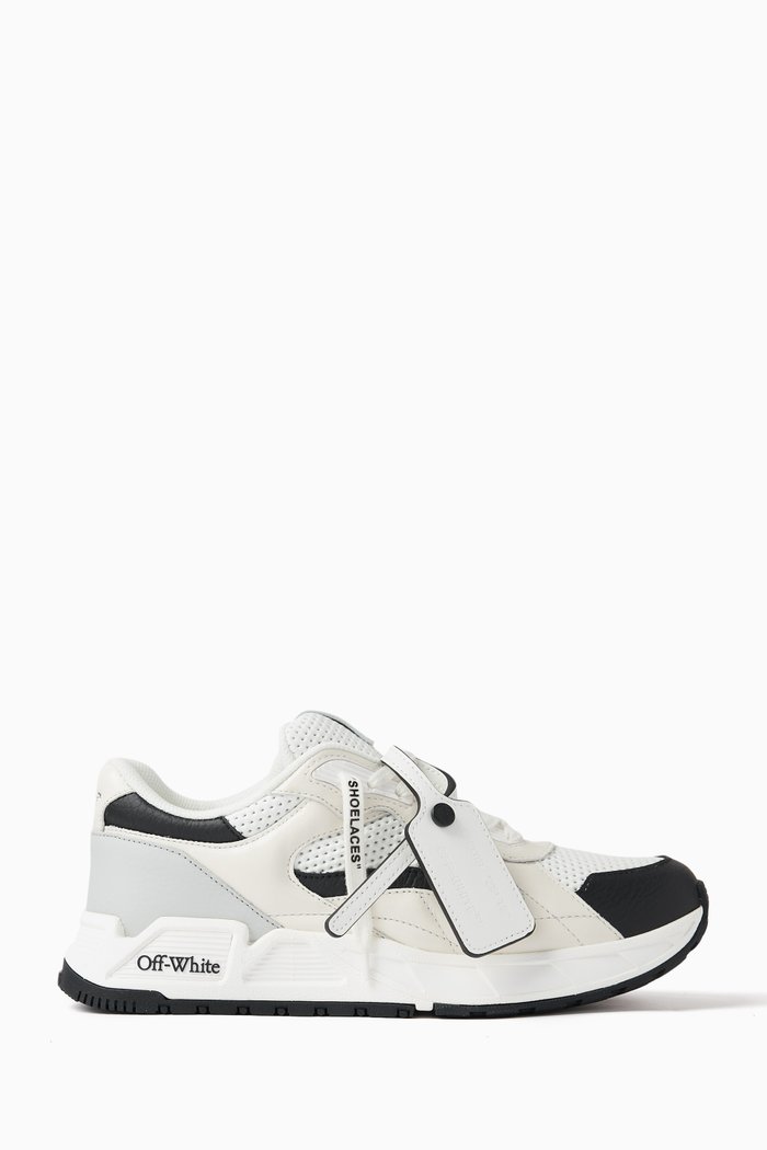 

Kick Off Sneakers in Leather & Mesh, Black