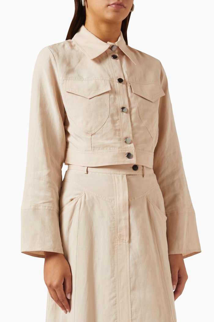 

Button-up Crop Jacket, Neutral