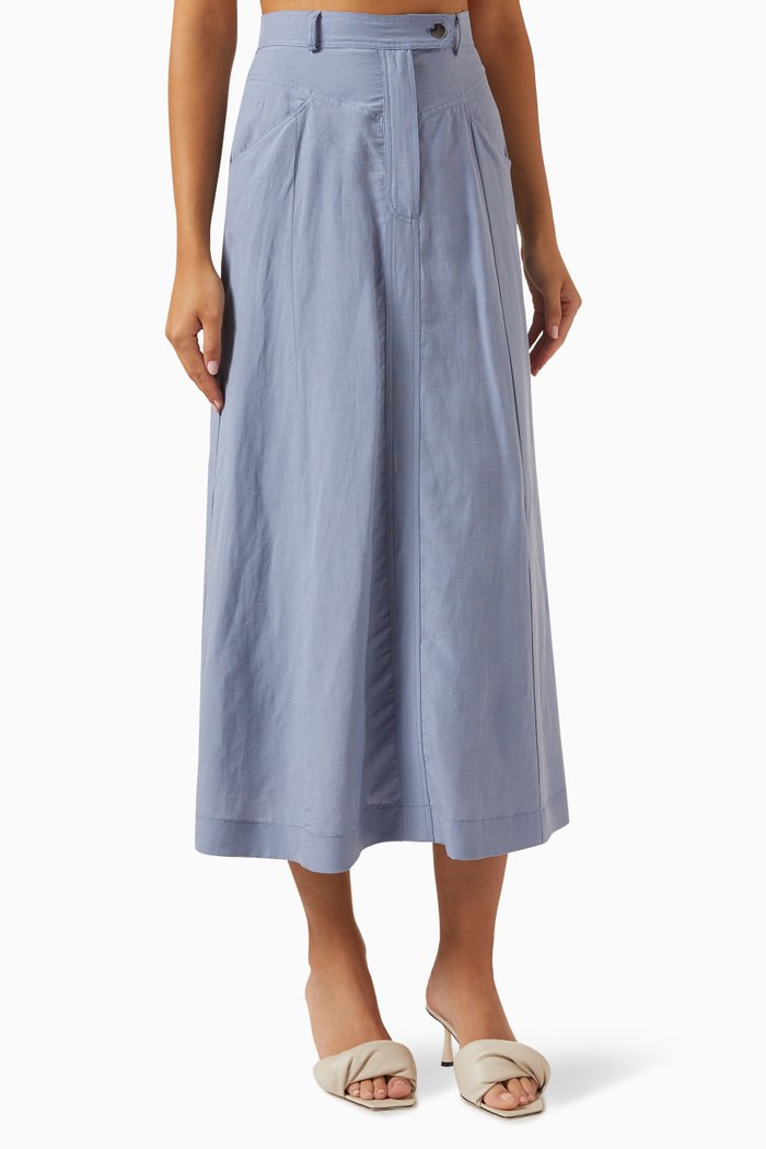 

A-line Midi Skirt, Blue