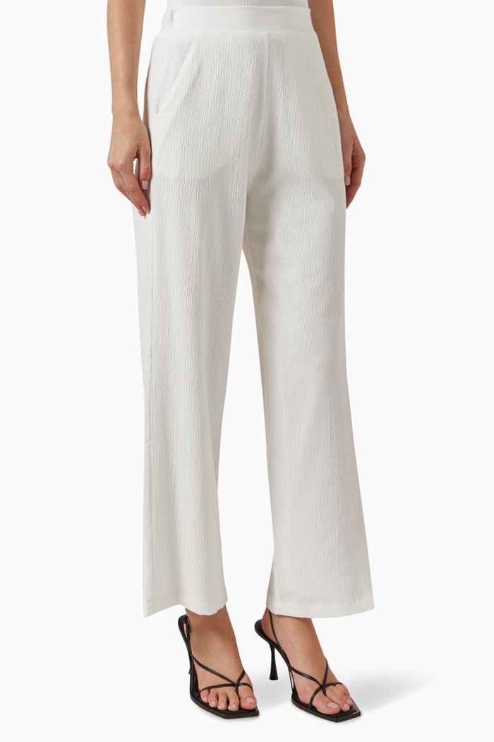 

Flared-leg Pants, White