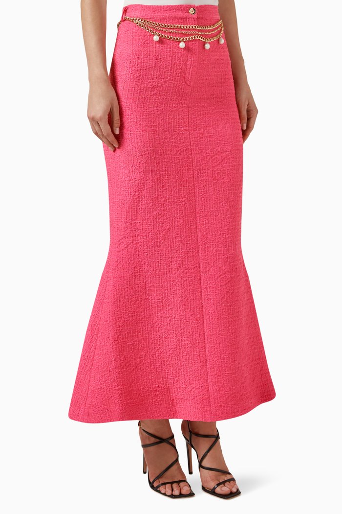 

Textured Fishtail Skirt, Pink