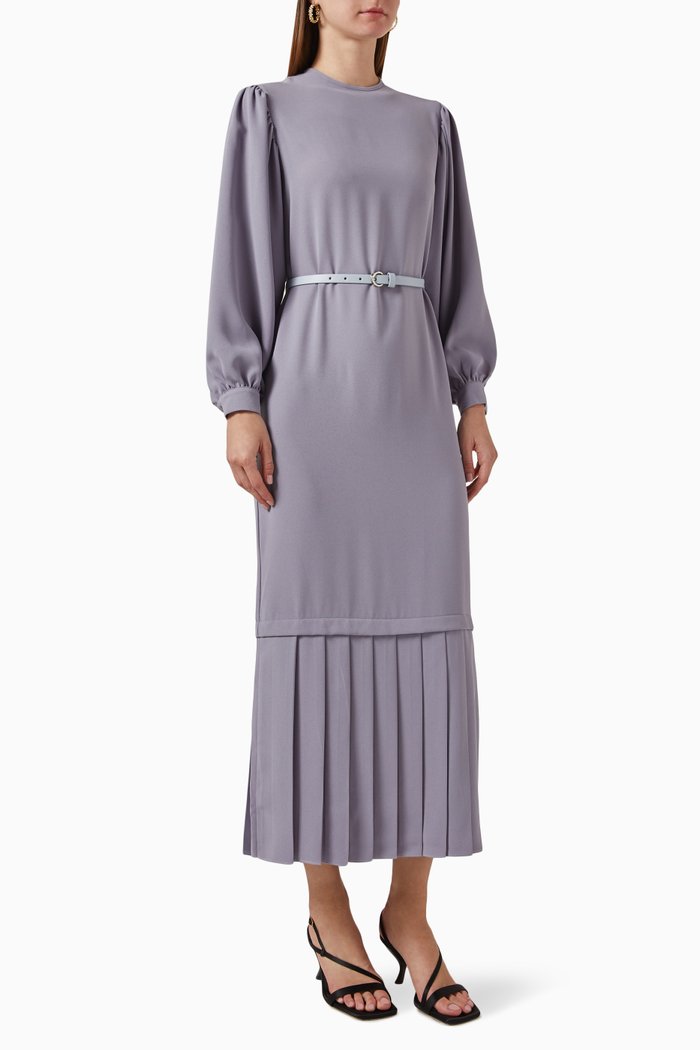 

Pleated Hem Dress, Blue