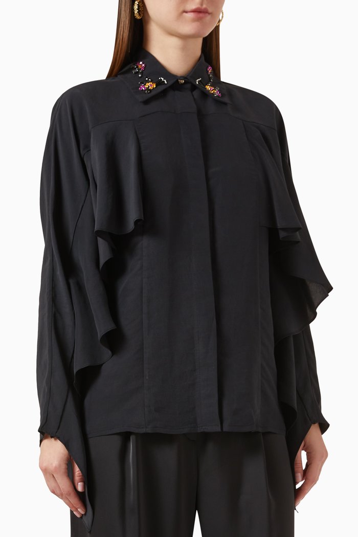 

Crystal-embellished Blouse, Black