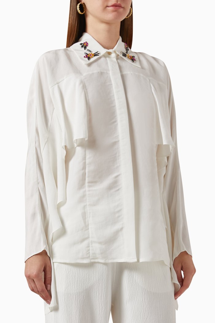 

Crystal-embellished Blouse, White