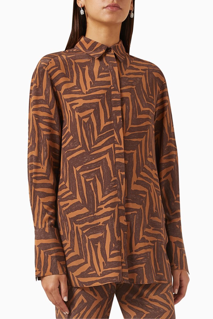 

Alene Shirt in Silk, Brown