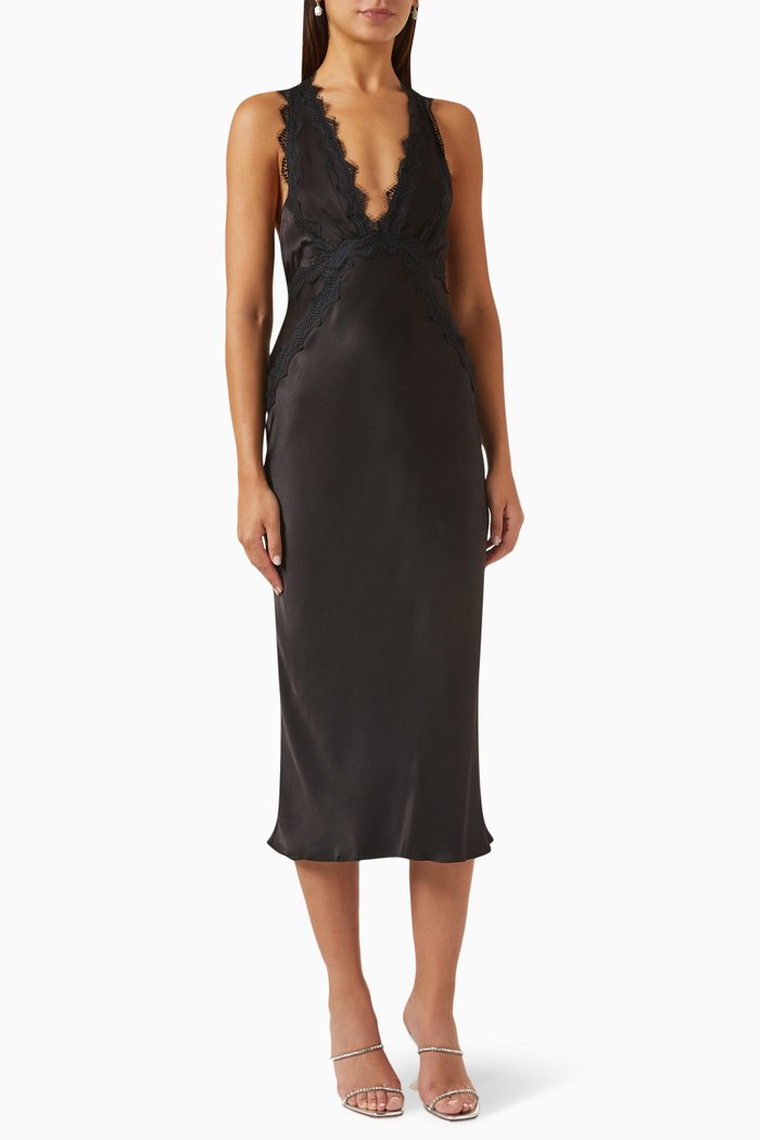 

Camille Midi Dress, Black