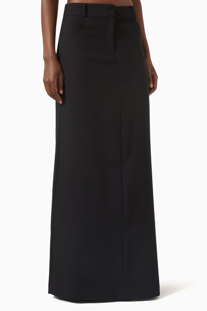 

Malvo Maxi Pencil Skirt in Suiting Fabric, Black