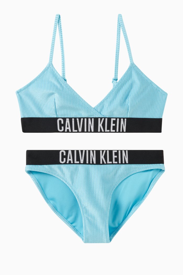 

Intense Power Triangle Bikini Set in Recycled Nylon, Blue