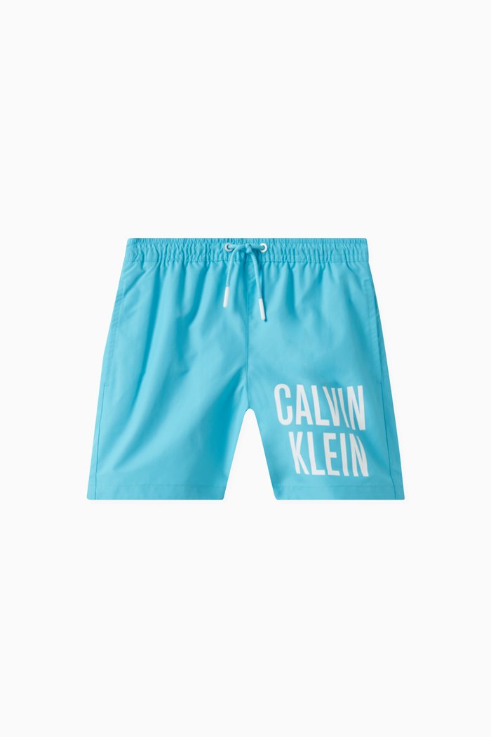 Intense Power Logo Swim Shorts, Blue