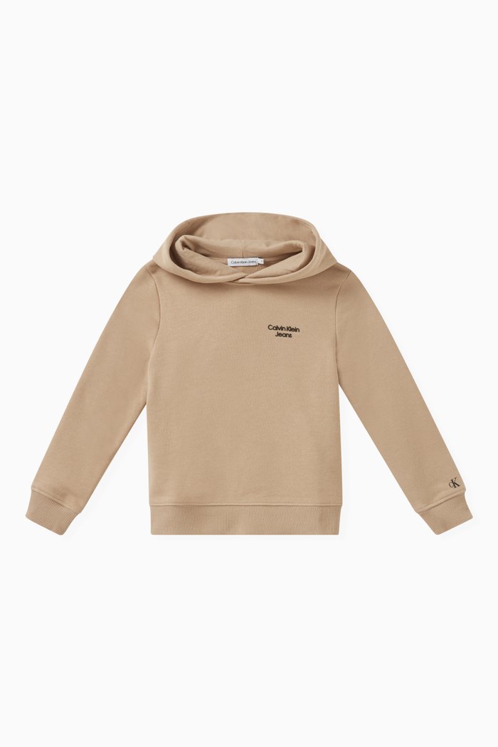 

Hoodie in Organic Cotton-blend Terry, Neutral