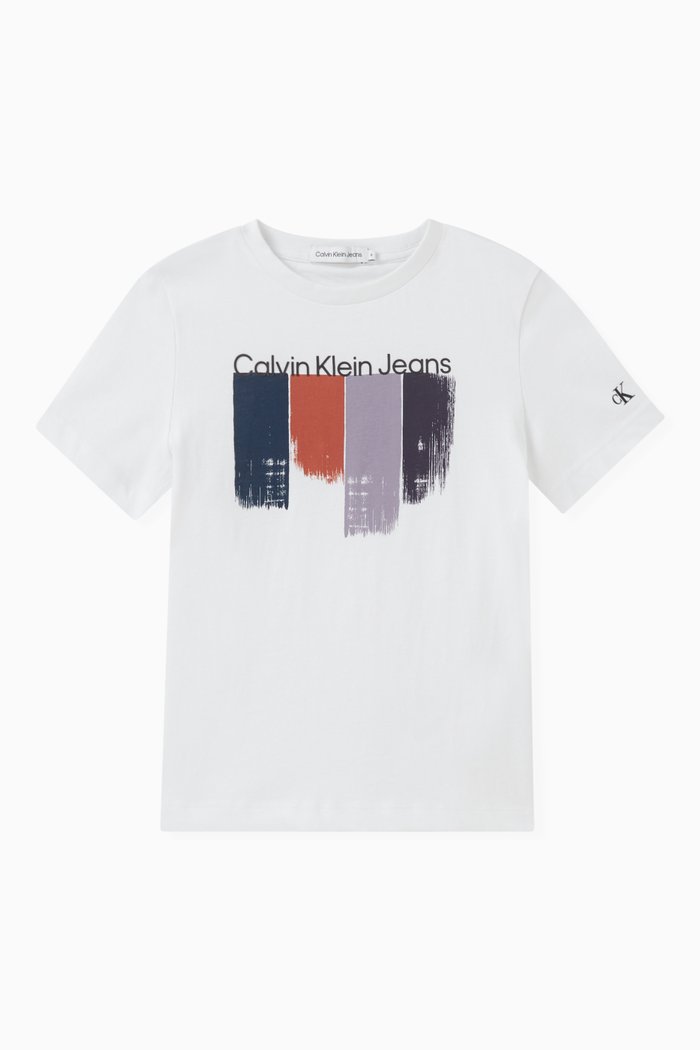 

Placed Brushstrokes T-shirt in Cotton Jersey, White