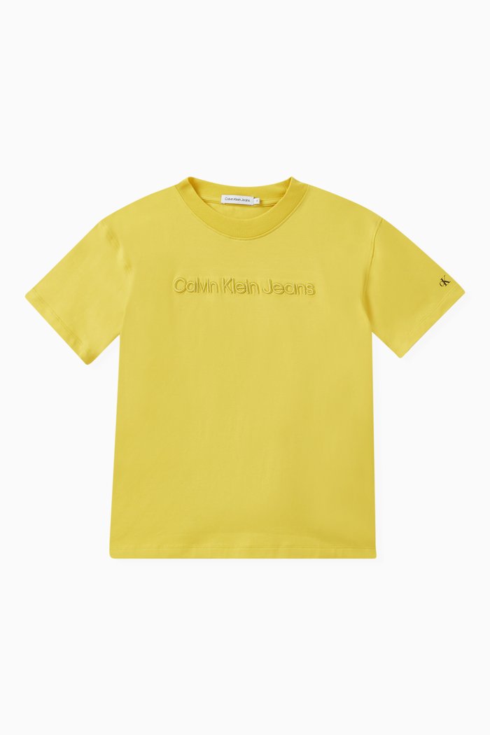 

Logo-embroidered T-shirt in Cotton, Yellow