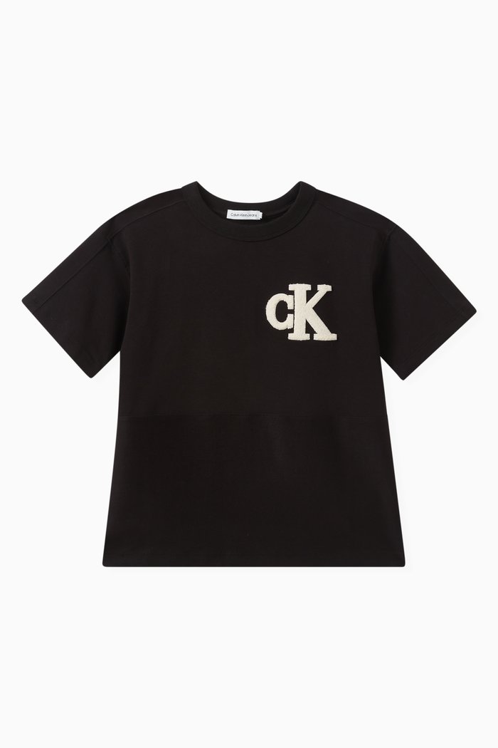 

Logo-embroidered T-shirt in Cotton, Black