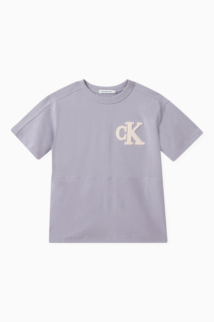 

Logo-embroidered T-shirt in Cotton, Purple