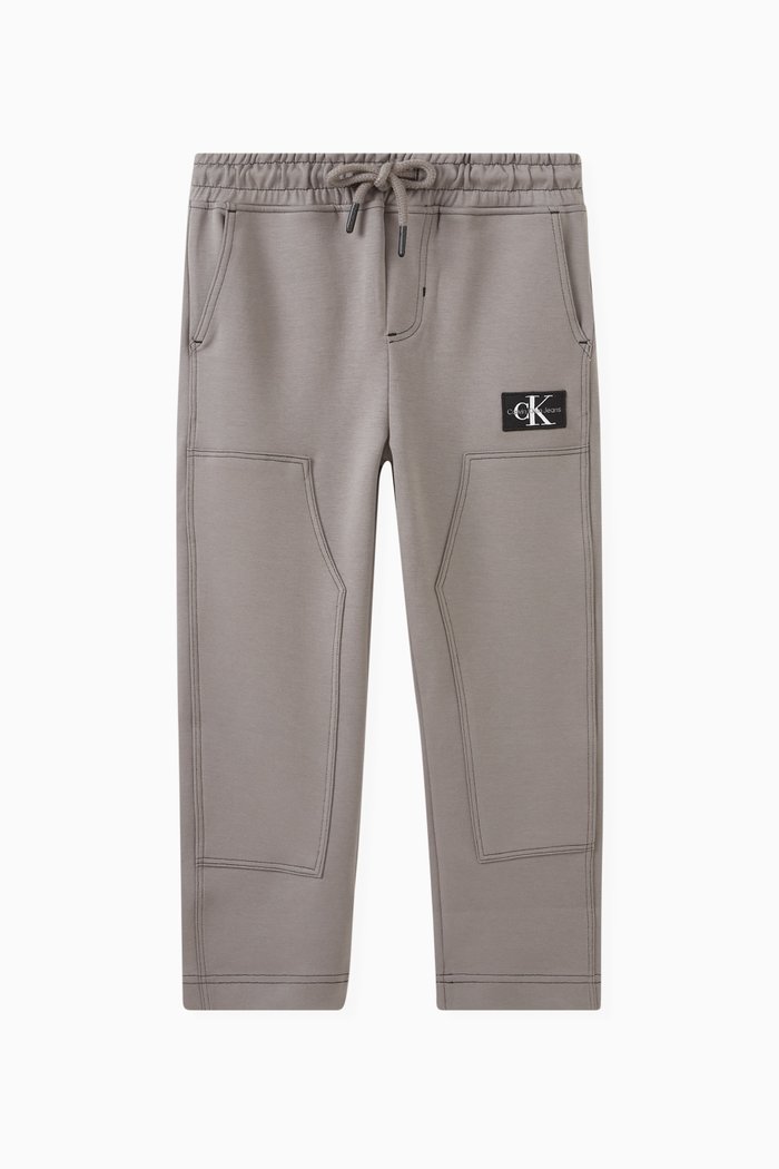 Logo-patch Sweatpants in Cotton, Grey
