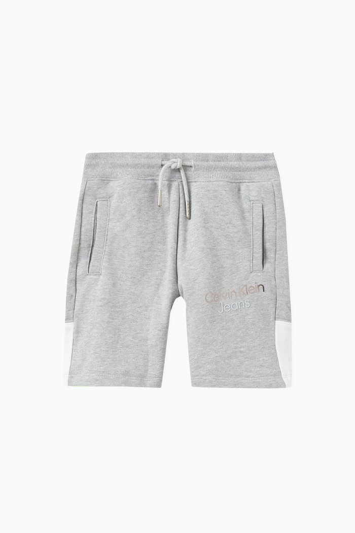 

Colour-block Logo Shorts in Cotton, Grey