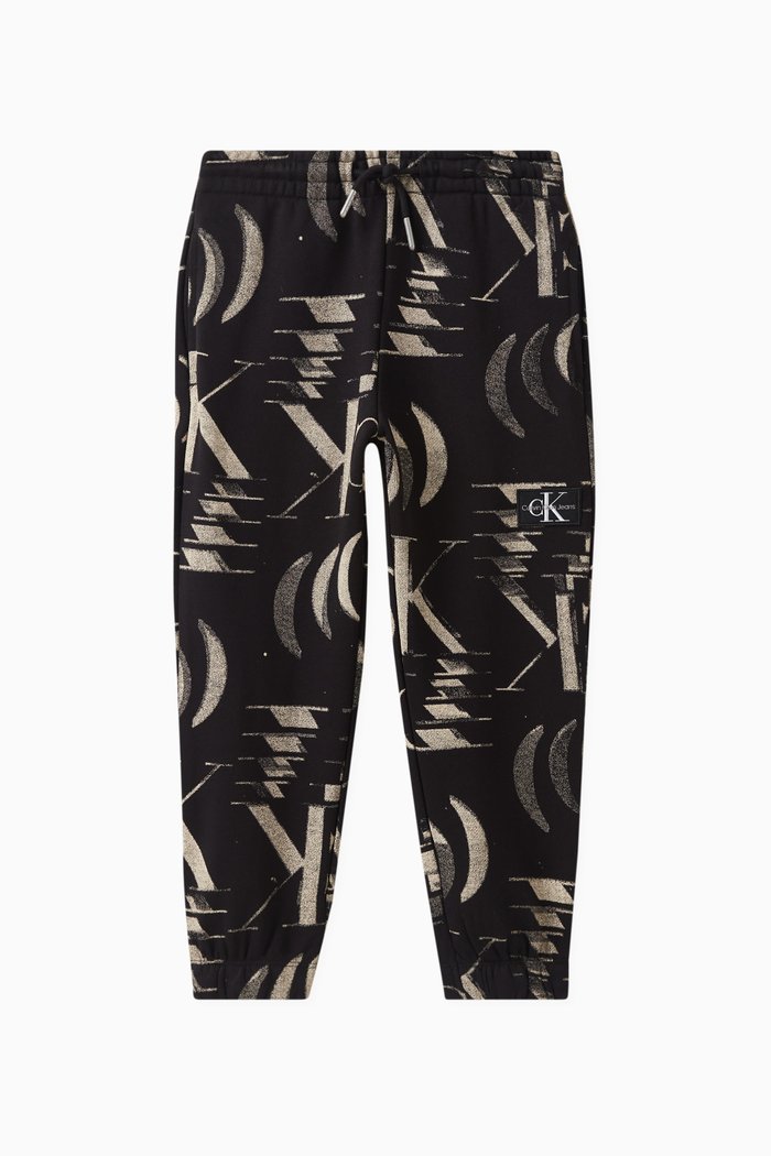 

Glitched Monogram Sweatpants in Cotton, Black