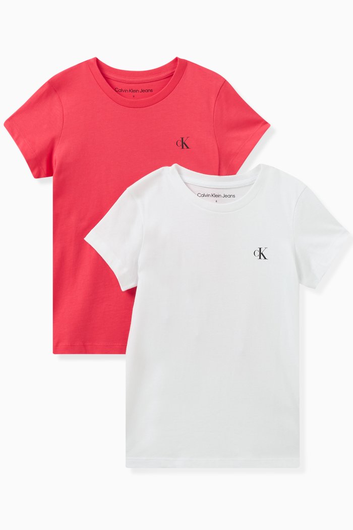 

Logo-print T-shirt in Cotton, Set of 2, Pink