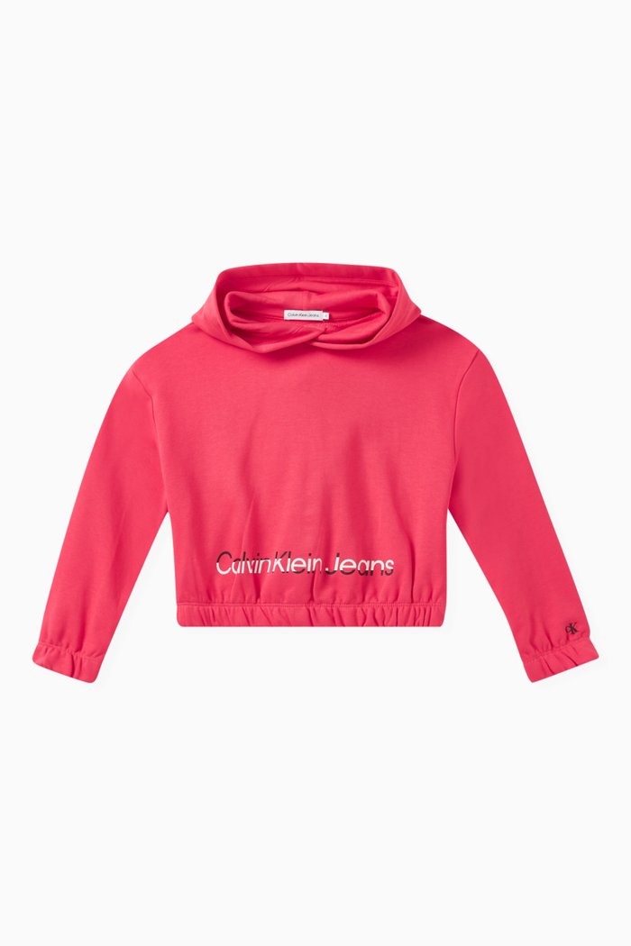 Logo-print Hoodie in Cotton, Pink