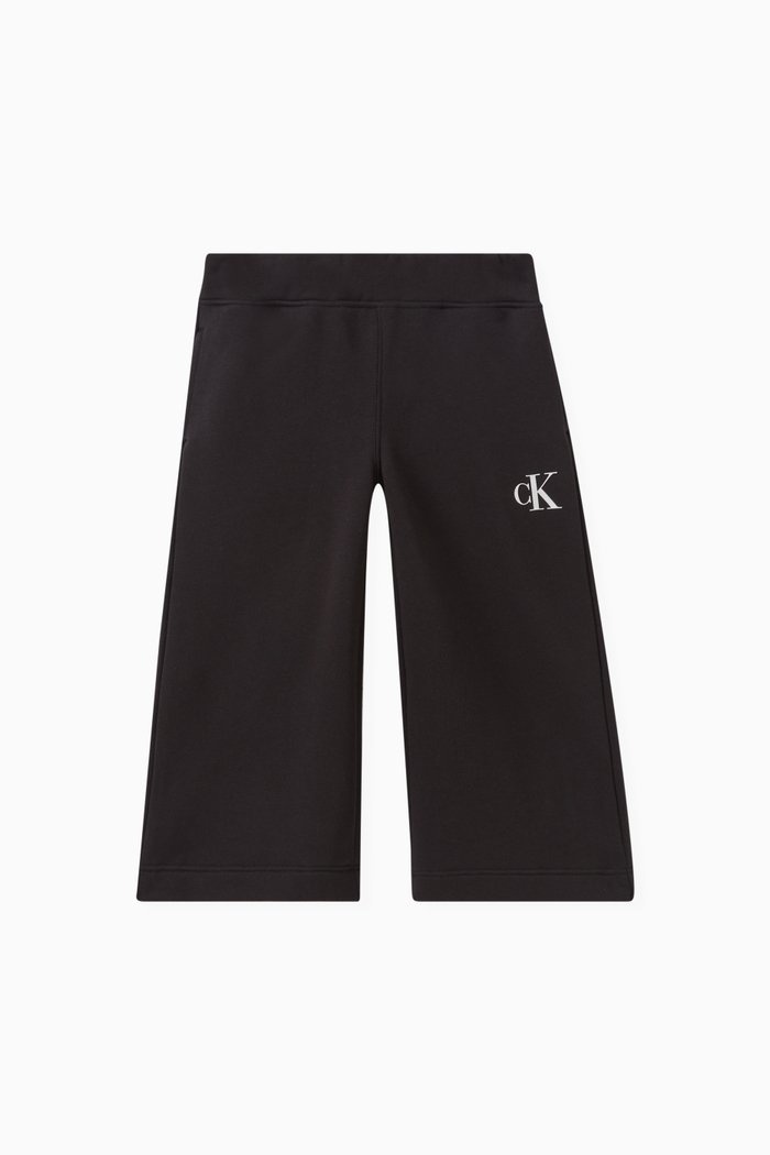 

Logo Culotte Sweatpants in Organic Cotton Blend, Black