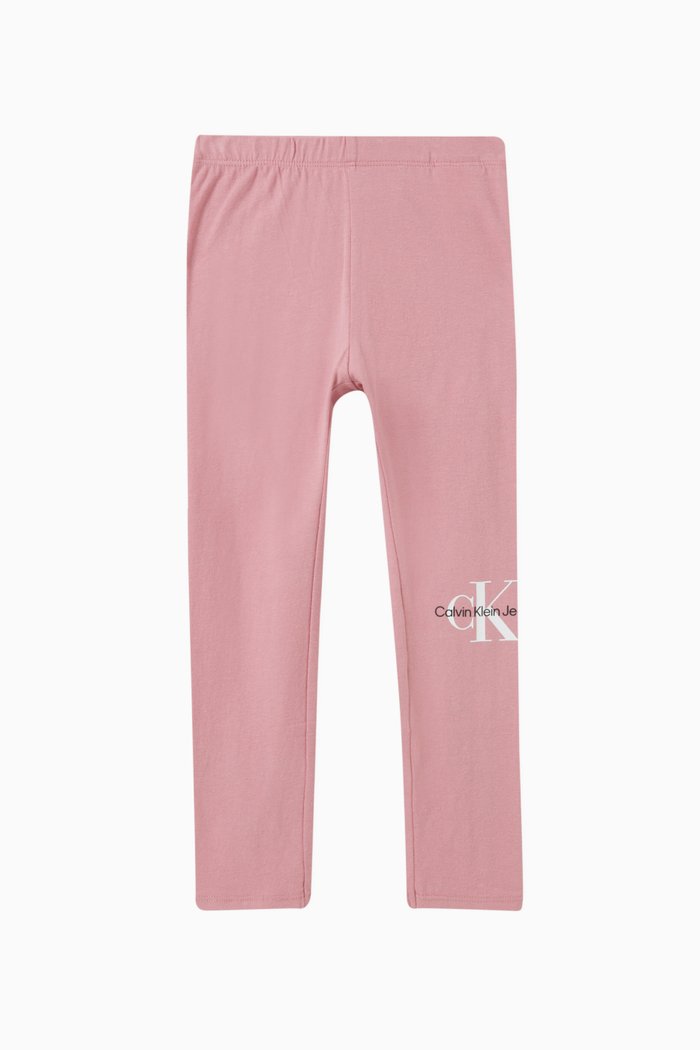 

Logo-print Leggings in Cotton, Pink