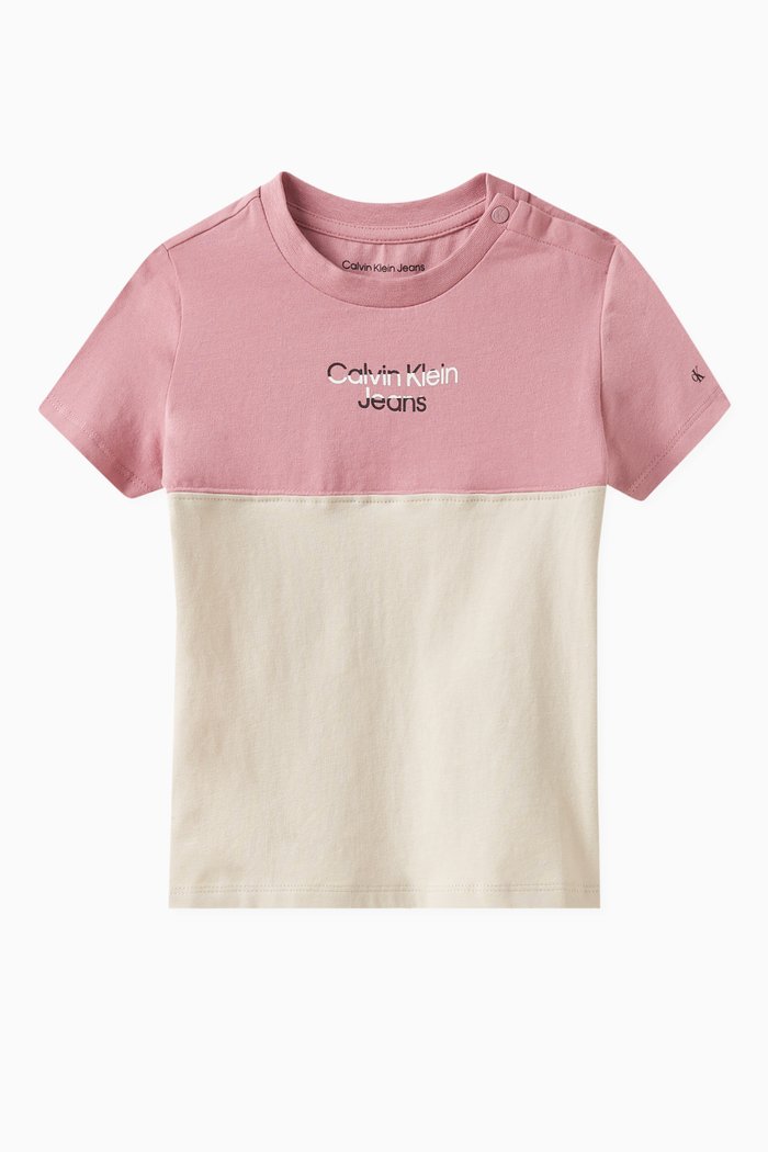 

Logo Printed T-shirt in Cotton, Pink