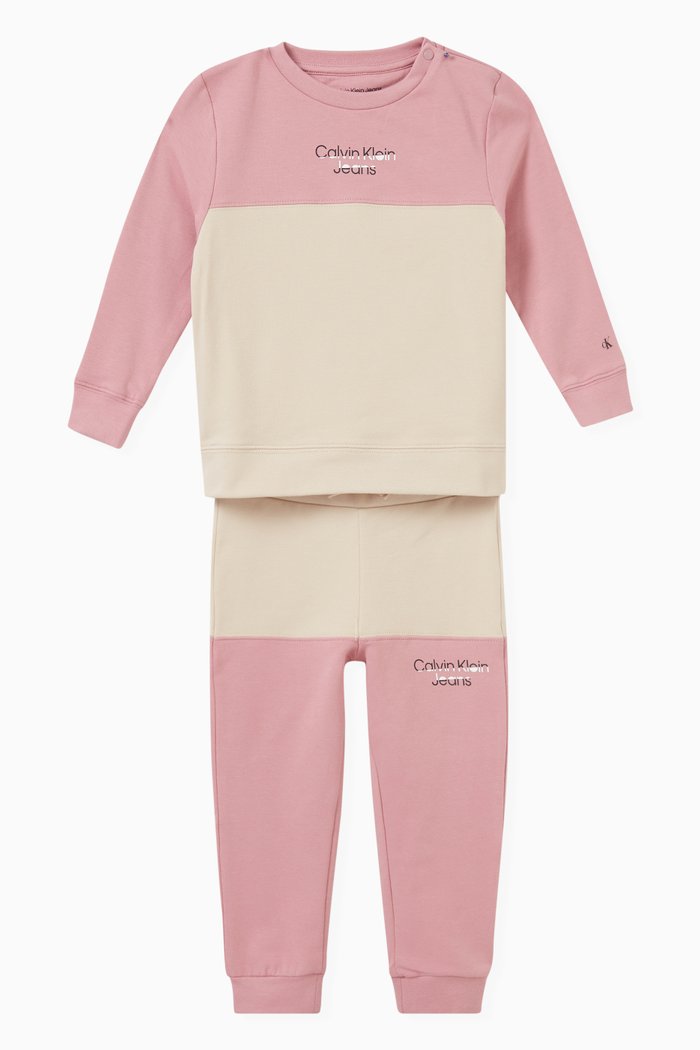 

Colourblock Tracksuit in Cotton-jersey, Pink